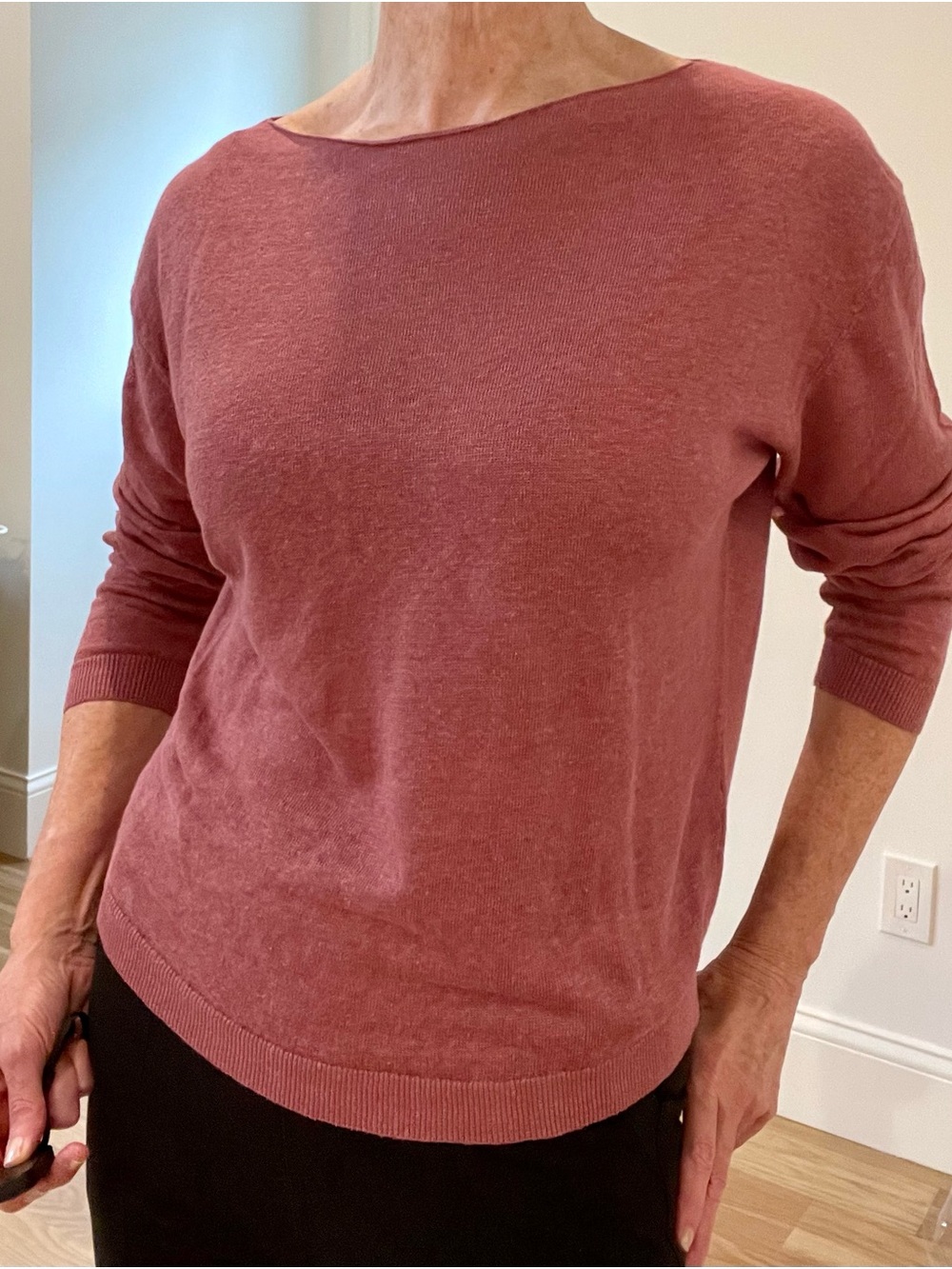 Massimo Dutti Boatneck Sweater in Dusty Rose